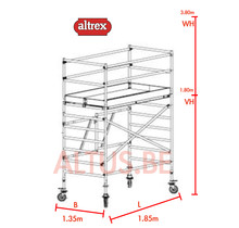 RS TOWER 55 kamersteiger 1.35 x 1.85 x 3.80m WH