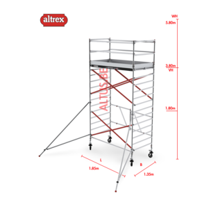RS TOWER 55 kamersteiger 1.35 x 1.85 x 5.80m WH