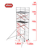 RS TOWER 55 kamersteiger 1.35 x 1.85 x 9.80m WH
