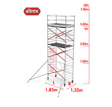 RS TOWER 55 kamersteiger 1.35 x 1.85 x 9.80m WH
