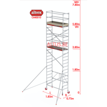 5.80m stahoogte = 7.80m werkhoogte
