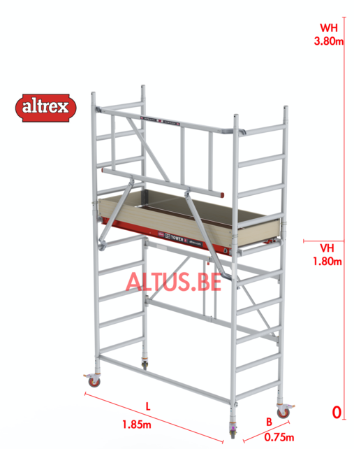 RS44-S POWER Safequick®-gevelvrij* 3.80m werkhoogte