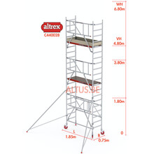 4.80m platformhoogte = 6.80m werkhoogte