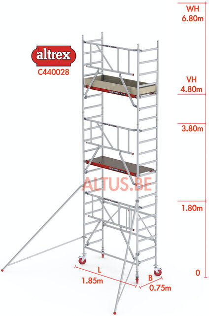 RS44-S POWER Safequick®-gevelvrij* 6.80m werkhoogte