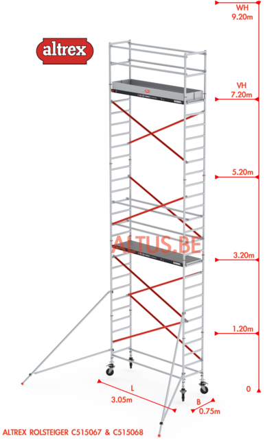 ALTREX RS TOWER 51-smal 0,75 x 3,05 x 9,20m WH