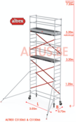 ALTREX RS TOWER 51-smal 0,75 x 3,05 x 7,20m WH