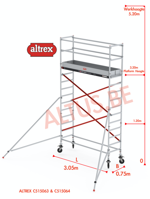 ALTREX RS TOWER 51-smal 0,75 x 3,05 x 5,20m WH