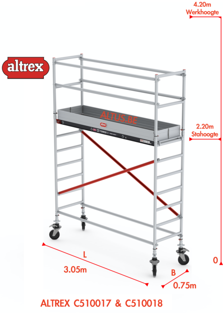 ALTREX RS TOWER 51-smal 0,75 x 3,05 x 4,20m WH