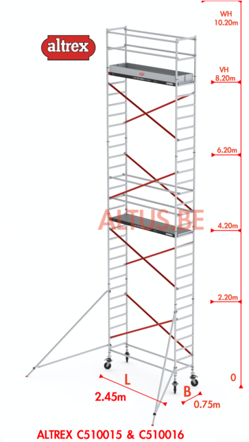 ALTREX RS TOWER 51-smal 0,75 x 2,45 x -10,20m WH