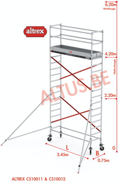 ALTREX RS TOWER 51-smal 0,75 x 2,45 x 6,20m WH