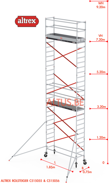 ALTREX RS TOWER 51-smal 0,75 x 1,85 x -9,20m WH