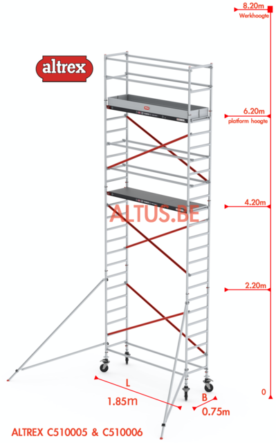ALTREX RS TOWER 51-smal 0,75 x 1,85 x 8,20m WH