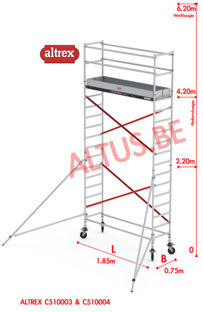 ALTREX RS TOWER 51-smal 0,75 x 1,85 x -6,20m WH