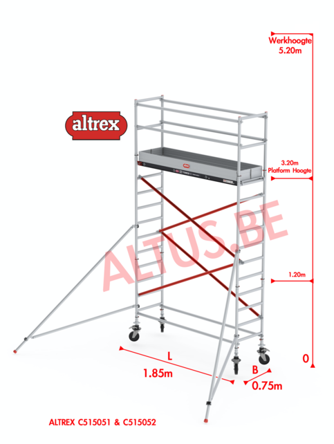ALTREX RS TOWER 51-smal 0,75 x 1,85 x -5,20m WH