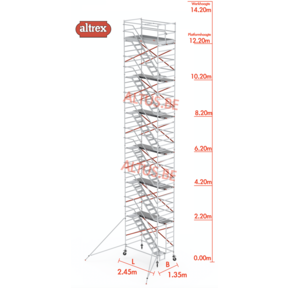 10.20m vloerhoogte = 12.20m werkhoogte