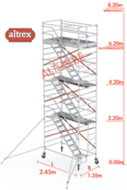 Altrex trapsteiger rs tower 53 /1.35 x 2.45 x 8.20m werkhoogte