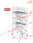 Altrex trapsteiger rs tower 53 /1.35 x 2.45 x 6.20m werkhoogte