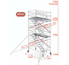 Altrex trapsteiger rs tower 53 /1.35 x 2.45 x 6.20m werkhoogte