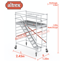 Altrex trapsteiger rs tower 53 /1.35 x 2.45 x 4.20m werkhoogte
