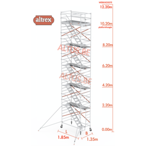 10.20m vloerhoogte = 12.20m werkhoogte