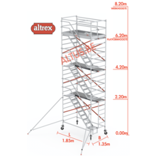 6.20m vloerhoogte = 8.20m werkhoogte