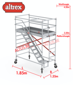 Altrex trapsteiger rs tower 53/1.35 x 1.85 x 4.20m werkhoogte