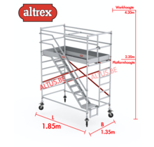 Altrex trapsteiger rs tower 53/1.35 x 1.85 x 4.20m werkhoogte