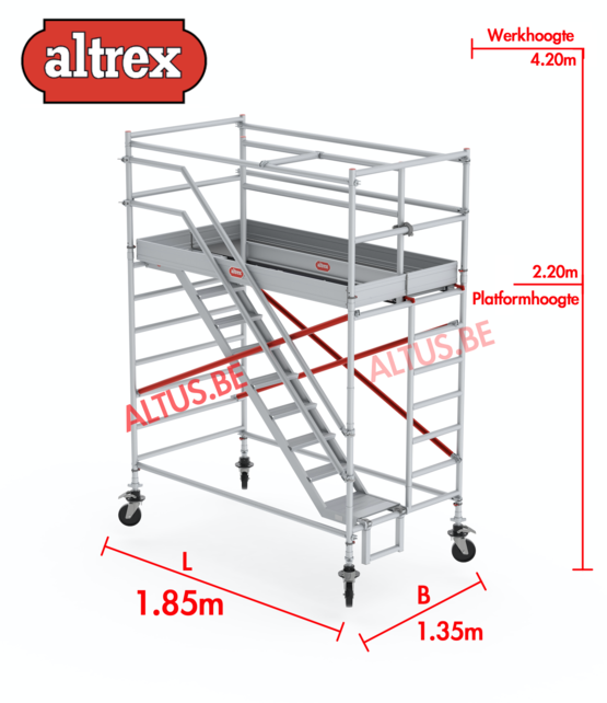 Altrex trapsteiger rs tower 53/1.35 x 1.85 x 4.20m werkhoogte