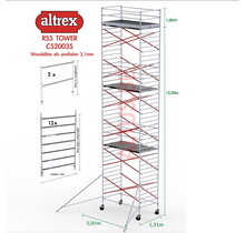 Altrex rolsteiger 1.35 x 3,05 x 12.20m vh* = 14.20m wh