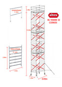 Altrex rolsteiger 1.35 x 3,05 x 12.20m vh* = 14.20m wh