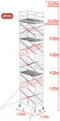 Altrex rolsteiger 1.35 x 1.85 x 10.20m vh = 12.20m wh
