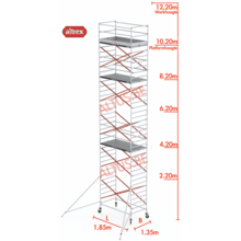 10.20m platformhoogte = 12.20m werkhoogte