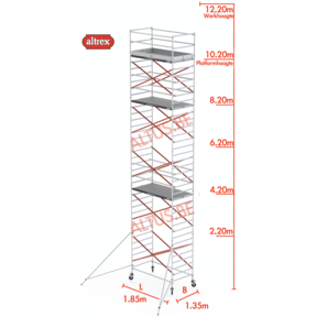 10.20m platformhoogte = 12.20m werkhoogte