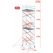 8.20m platformhoogte = 10.20m werkhoogte
