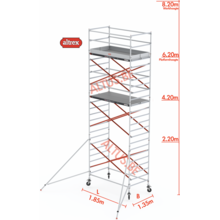 6.20m platformhoogte = 8.20m werkhoogte