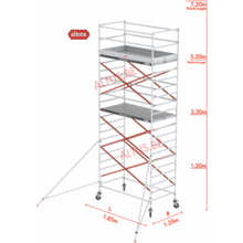 5.20m platformhoogte = 7.20m werkhoogte