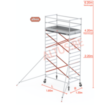 Altrex rolsteiger 1.35 x 1.85 x 4.20m vh = 6.20m wh