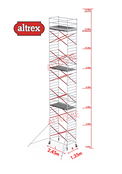 Altrex rolsteiger 1.35 x 2.45 x 12.20m vh = 14.20m wh