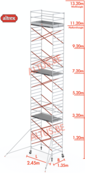 Altrex rolsteiger 1.35 x 2.45 x 11.20m vh = 13.20m wh