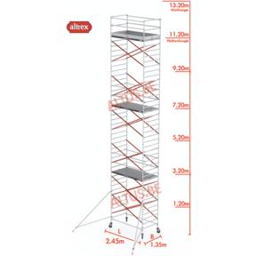 11.20m platformhoogte = 13.20m werkhoogte