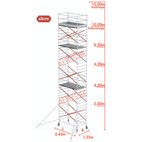 10.20m platformhoogte = 12.20m werkhoogte