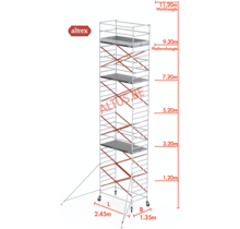 Altrex rolsteiger 1.35 x 2.45 x 9.20m vh = 11.20m wh
