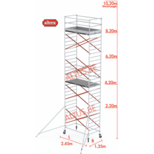 8.20m platformhoogte = 10.20m werkhoogte