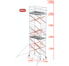 Altrex rolsteiger 1.35 x 2.45 x 7.20m vh = 9.20m wh