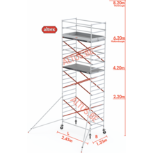 6.20m platformhoogte = 8.20m werkhoogte
