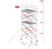 Altrex rolsteiger 1.35 x 2.45 x 5.20m vh = 7.20m wh