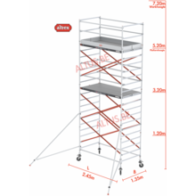 5.20m platformhoogte = 7.20m werkhoogte