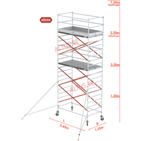 5.20m platformhoogte = 7.20m werkhoogte