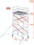 Altrex rolsteiger 1.35 x 2.45 x 4.20m vh = 6.20m wh