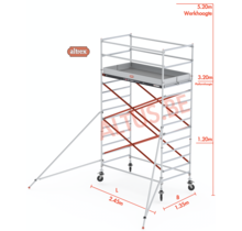 Altrex rolsteiger 1.35 x 2.45 x 3.20m vh = 5.20m wh